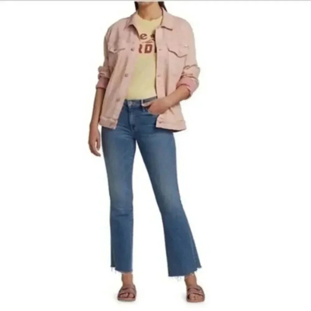 MOTHER The Weekender High-Rise Frayed Hem Stretch Flare Jeans B890